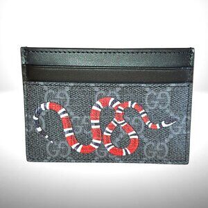 Gucci Kingsnake Print GG Supreme Card Holder